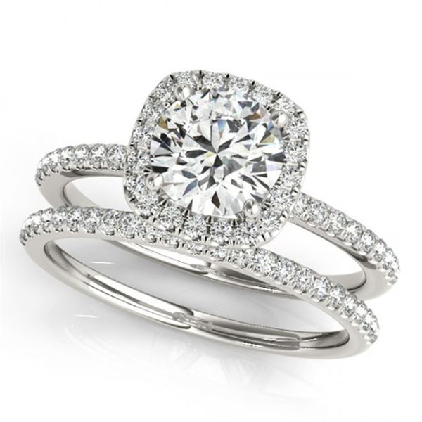 1.70 ctw Certified VS/SI Diamond 2pc Wedding Set Halo 14k White Gold - REF-366W2H