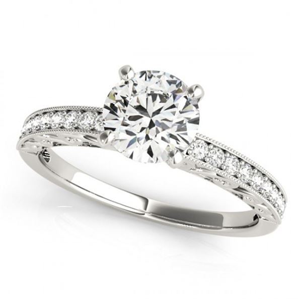 1.18 ctw Certified VS/SI Diamond Antique Ring 18k White Gold - REF-270X5A