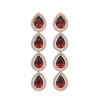 Image 1 : 8.2 ctw Garnet & Diamond Micro Pave Halo Earrings 10k Rose Gold - REF-152G8W