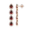Image 2 : 8.2 ctw Garnet & Diamond Micro Pave Halo Earrings 10k Rose Gold - REF-152G8W
