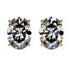 Image 1 : 2.50 ctw Certified VS/SI Quality Oval Diamond Stud Earrings 10k Yellow Gold - REF-601W4H