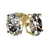 Image 3 : 2.50 ctw Certified VS/SI Quality Oval Diamond Stud Earrings 10k Yellow Gold - REF-601W4H