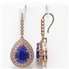 Image 2 : 31.74 ctw Sapphire & Diamond Victorian Earrings 14K Rose Gold - REF-549N8F