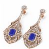 Image 3 : 21.43 ctw Sapphire & Diamond Earrings 18K Rose Gold - REF-890M9G