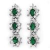 Image 1 : 2.52 ctw Emerald & Diamond Earrings 18k White Gold - REF-143H6R