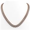 Image 1 : 30.73 ctw Emerald Cut Diamond Micro Pave Necklace 18K Rose Gold - REF-3606H4R