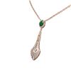 Image 2 : 4.77 ctw Emerald & Diamond Necklace 18K Rose Gold - REF-283A6N