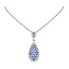 Image 1 : 11.4 ctw Tanzanite & Diamond Necklace 18K White Gold - REF-323M6G
