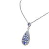 Image 2 : 11.4 ctw Tanzanite & Diamond Necklace 18K White Gold - REF-323M6G