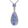 Image 3 : 11.4 ctw Tanzanite & Diamond Necklace 18K White Gold - REF-323M6G