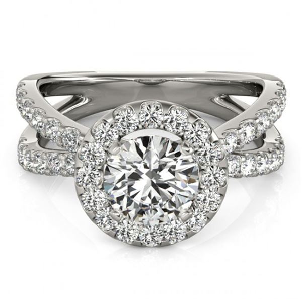 2.01 ctw Certified VS/SI Diamond Halo Ring 18k White Gold - REF-318R5K
