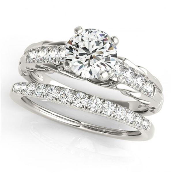 1.29 ctw Certified VS/SI Diamond 2pc Wedding Set 14k White Gold - REF-306N8F