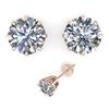 Image 2 : 2.0 ctw VS/SI Diamond Stud Earrings Vintage 18k Rose Gold - REF-466W4H