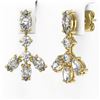 Image 3 : 3.5 ctw Marquise Diamond Designer Earrings 18K Yellow Gold - REF-534H2R