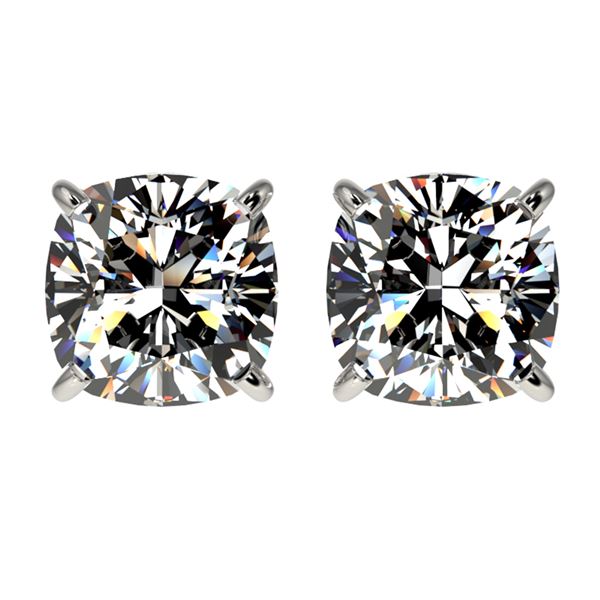 2 ctw Certified VS/SI Quality Cushion Diamond Stud Earrings 10k White Gold - REF-478X6A