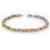 6.02 ctw Yellow Sapphire & Diamond Bracelet 14k White Gold - REF-80H9R