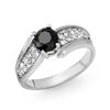 1.40 ctw VS Certified Black & White Diamond Ring 18k White Gold - REF-86K8Y