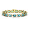24.32 ctw Swiss Topaz & Diamond Micro Pave Halo Bracelet 10k Yellow Gold - REF-290H9R