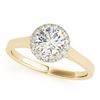 0.85 ctw Certified VS/SI Diamond Halo Ring 18k Yellow Gold - REF-135N2F
