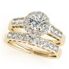 1.96 ctw Certified VS/SI Diamond 2pc Wedding Set Halo 14k Yellow Gold - REF-321G3W