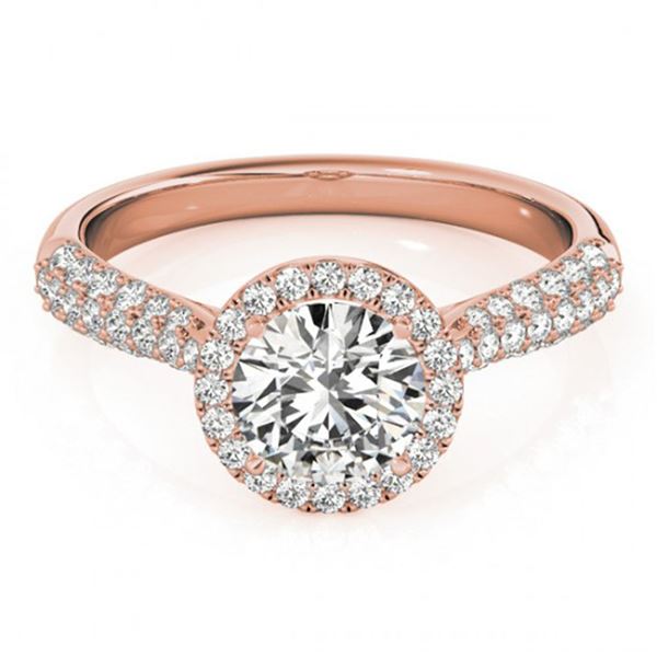 1.4 ctw Certified VS/SI Diamond Halo Ring 18k Rose Gold - REF-285R3K
