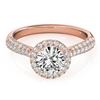 1.4 ctw Certified VS/SI Diamond Halo Ring 18k Rose Gold - REF-285R3K