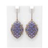 Image 1 : 12.55 ctw Tanzanite & Diamond Earrings 18K Rose Gold - REF-318K2Y