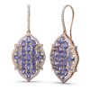 Image 2 : 12.55 ctw Tanzanite & Diamond Earrings 18K Rose Gold - REF-318K2Y