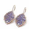Image 3 : 12.55 ctw Tanzanite & Diamond Earrings 18K Rose Gold - REF-318K2Y