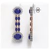 Image 2 : 13.28 ctw Sapphire & Diamond Earrings 14K Rose Gold - REF-236M4G