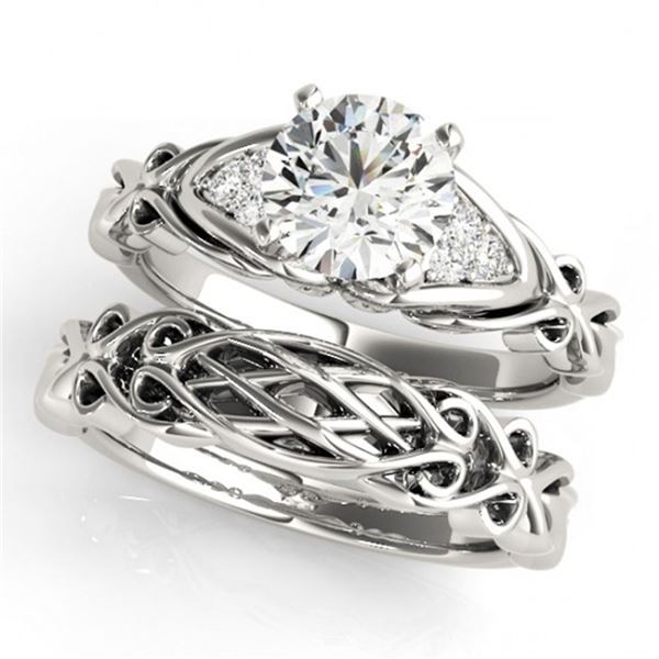 1.35 ctw Certified VS/SI Diamond Solitaire 2pc Set 14k White Gold - REF-379F3M