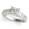 Image 1 : 1 ctw Certified VS/SI Princess Diamond Ring 18k White Gold - REF-293W2H