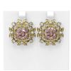 Image 1 : 10.93 ctw Morganite & Diamond with Pearl Earrings 18K Yellow Gold - REF-525R5K