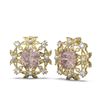 Image 2 : 10.93 ctw Morganite & Diamond with Pearl Earrings 18K Yellow Gold - REF-525R5K