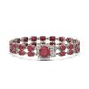 Image 1 : 19.85 ctw Ruby & Diamond Bracelet 14K White Gold - REF-245H5R