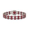 Image 3 : 19.85 ctw Ruby & Diamond Bracelet 14K White Gold - REF-245H5R