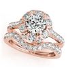 Image 1 : 2.22 ctw Certified VS/SI Diamond 2pc Wedding Set Halo 14k Rose Gold - REF-222M3G