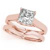 Image 1 : 0.75 ctw VS/SI Princess Diamond 2pc Wedding Set 14k Rose Gold - REF-153X4A