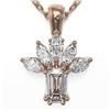 Image 1 : 1.5 ctw Emerald Cut Diamond Designer Necklace 18K Rose Gold - REF-388G5W