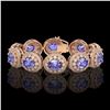 Image 1 : 50.27 ctw Tanzanite & Diamond Victorian Bracelet 14K Rose Gold - REF-1704W4H