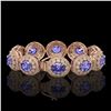 Image 2 : 50.27 ctw Tanzanite & Diamond Victorian Bracelet 14K Rose Gold - REF-1704W4H