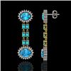 Image 2 : 9.85 ctw Swiss Topaz & Diamond Earrings 14K Yellow Gold - REF-145A3N