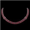 Image 1 : 43.13 ctw Ruby & Diamond Necklace 14K White Gold - REF-527H3R