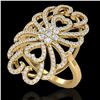 Image 1 : 2.25 ctw Micro Pave VS/SI Diamond Designer Ring 18k Yellow Gold - REF-191F3M