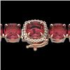 Image 1 : 40 ctw Pink Tourmaline & Micro Diamond Bracelet 14k Rose Gold - REF-476R5K