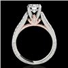 Image 2 : 1.61 ctw Certified Diamond Pave Ring 10k 2Tone Gold - REF-204F5M