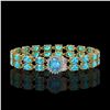 Image 1 : 17.78 ctw Swiss Topaz & Diamond Bracelet 14K Yellow Gold - REF-209X3A