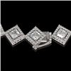 Image 3 : 26.88 ctw Princess Cut Diamond Micro Pave Necklace 18K White Gold - REF-3684K3Y
