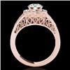 Image 2 : 1.65 ctw Certified Diamond Solitaire Halo Ring 10k Rose Gold - REF-270R2K
