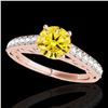 Image 1 : 1.4 ctw Certified SI/I Fancy Intense Yellow Diamond Ring 10k Rose Gold - REF-190X9A